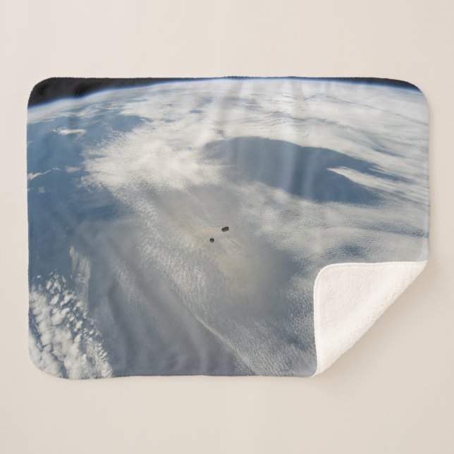 Tiny Satellites Orbit Above A Part Of Earth. Sherpa Blanket (Front (Horizontal))