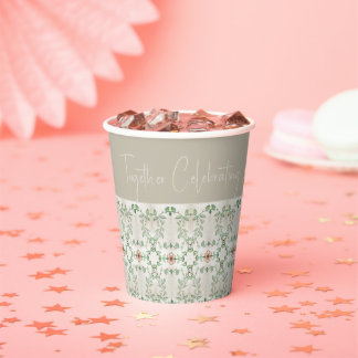 Tiny Scale Floral Pattern Paper Cups