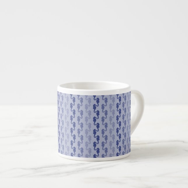 Tiny Seahorses Blue Lavender Espresso Mug (Front Right)