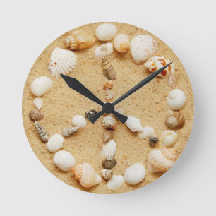 Tiny Seashell Peace Sign Wall Clock