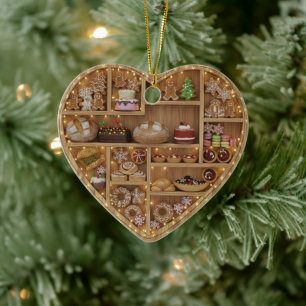 Tiny Shelves Christmas Baker Xmas Cookies 2Dprint Ceramic Ornament