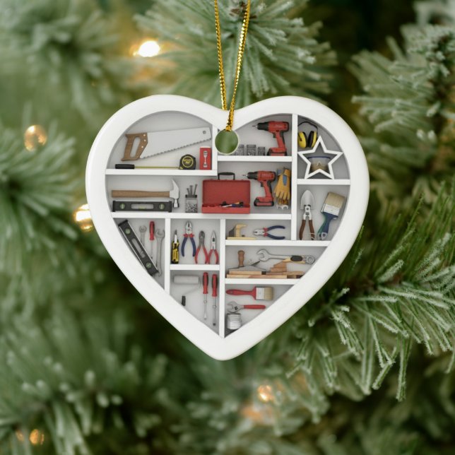 Tiny Shelves: DIY Tools - 2D print Tool Shelf Ceramic Ornament (Tree)