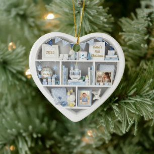 Tiny Shelves Personalised Baby Boy First Christmas Ceramic Ornament