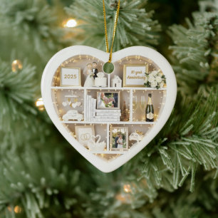 Tiny Shelves Personalised Wedding Anniversary Ceramic Ornament