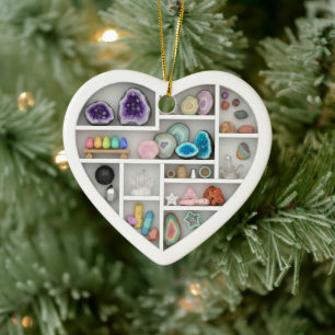 Tiny Shelves Rock Collector 2Dprint Rocks Crystals Ceramic Ornament