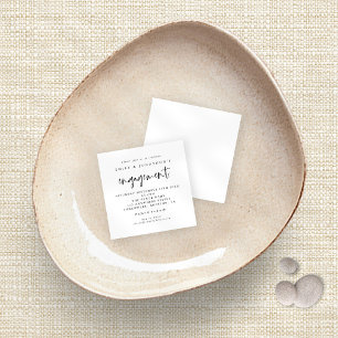 TINY  Simple Script Black White Engagement Invite