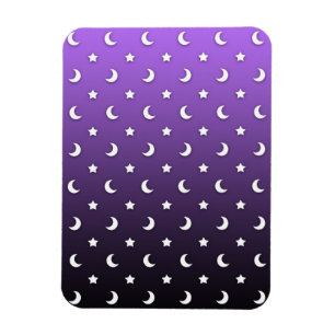 Tiny Stars and Moons on Purple Magnet
