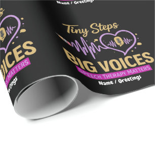Tiny Steps Big Voices Speech Therapy Matters Wrapping Paper