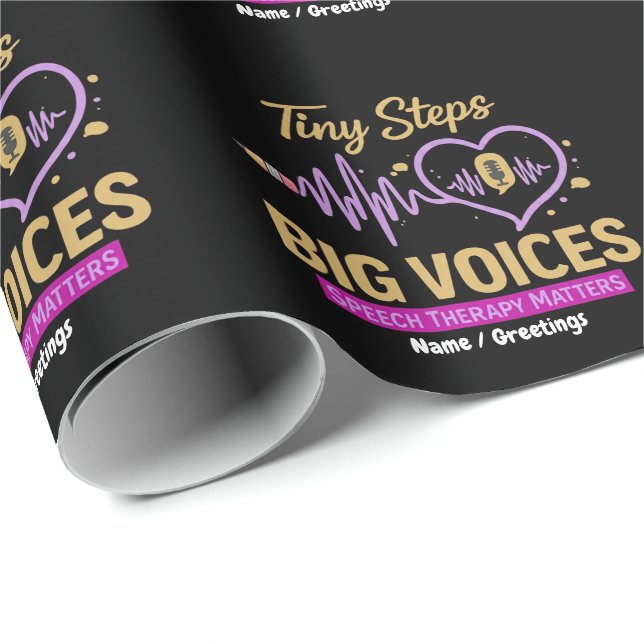 Tiny Steps Big Voices Speech Therapy Matters  Wrapping Paper (Roll Corner)