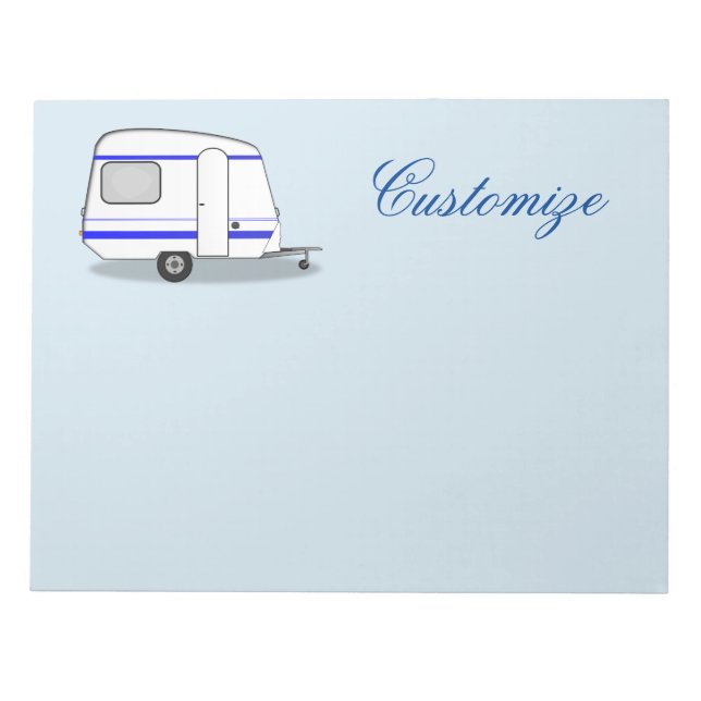Tiny streamlined caravan Thunder_Cove any colour Notepad (Front)
