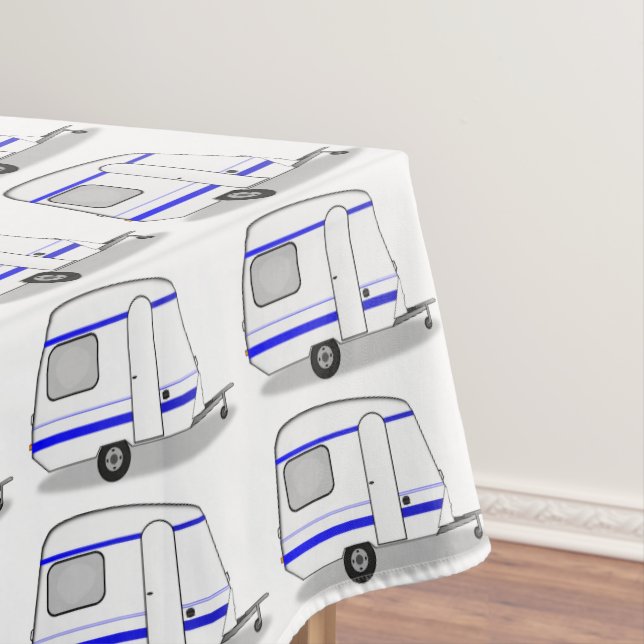 Tiny streamlined caravan Thunder_Cove any colour Tablecloth (In Situ)