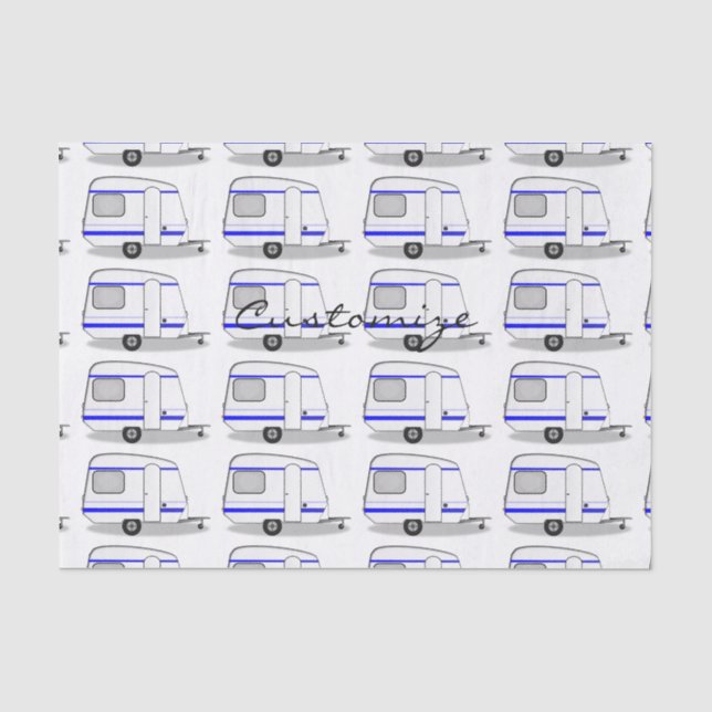 Tiny streamlined caravan Thunder_Cove any colour Tissue Paper (Front)