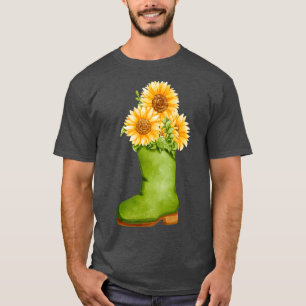 tiny sunflower farmeramp39s shoes with sunflowers T-Shirt
