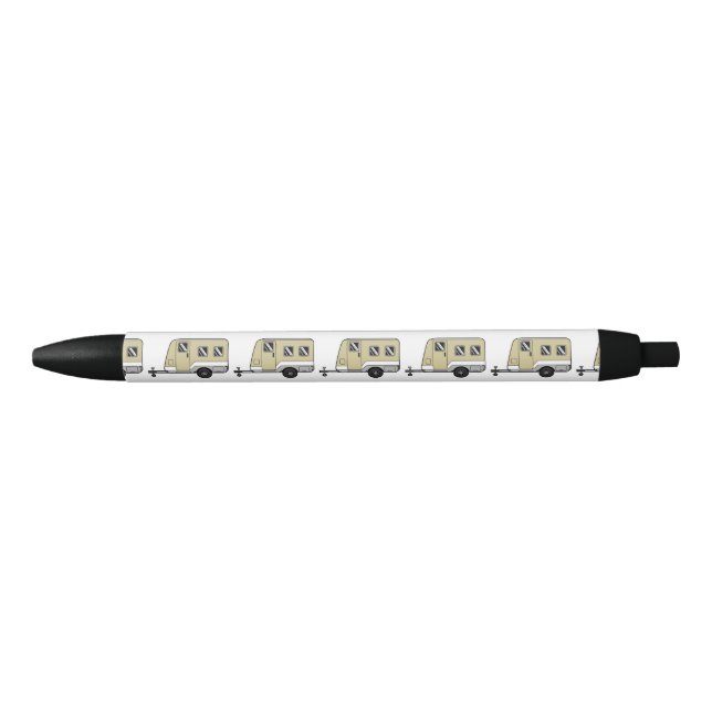 Tiny Tan Caravan Camper Thunder_Cove  Black Ink Pen (Front)