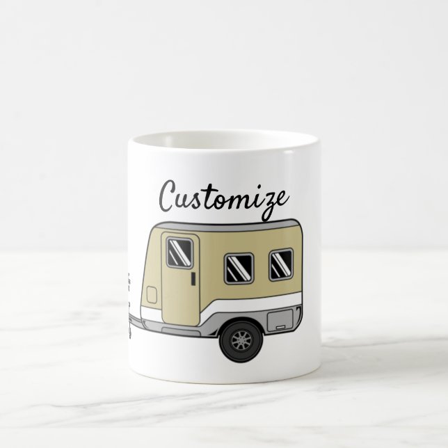 Tiny Tan Caravan Camper Thunder_Cove Coffee Mug (Center)