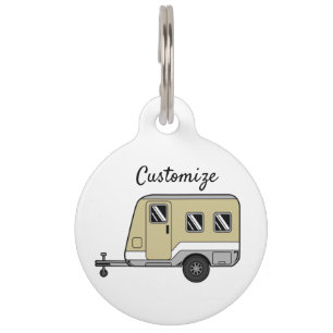 Tiny Tan Caravan Camper Thunder_Cove Pet Tag