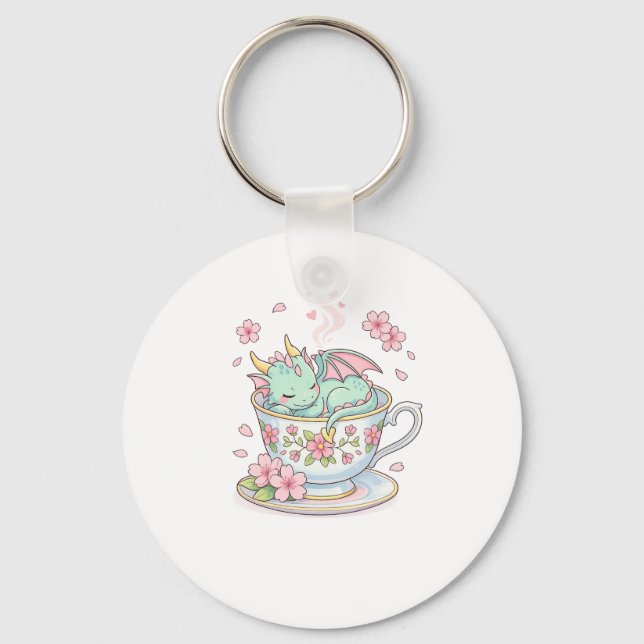 Tiny Tea Dragon Key Ring (Front)
