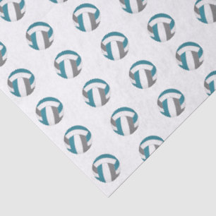 tiny teal gray volleyballs pattern tissue paper