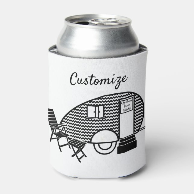 Tiny Teardrop Trailer Thunder_Cove Can Cooler (Can Front)