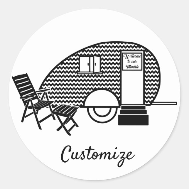 Tiny Teardrop Trailer Thunder_Cove Classic Round Sticker (Front)