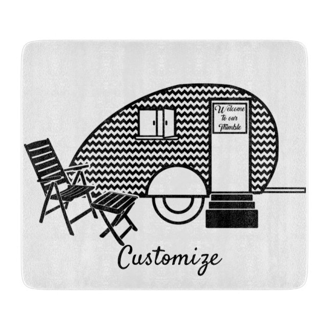 Tiny Teardrop Trailer Thunder_Cove Cutting Board (Front)