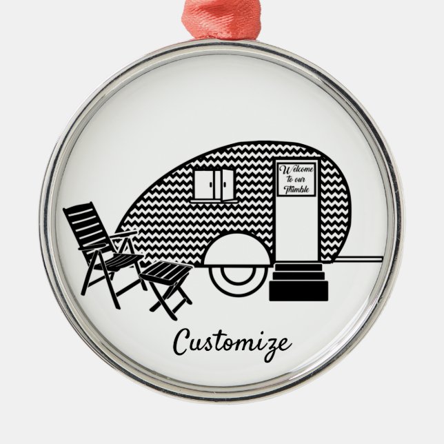 Tiny Teardrop Trailer Thunder_Cove Metal Ornament (Front)