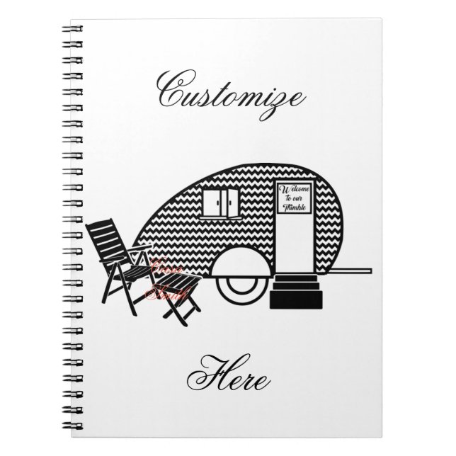 Tiny Teardrop Trailer Thunder_Cove Notebook (Front)