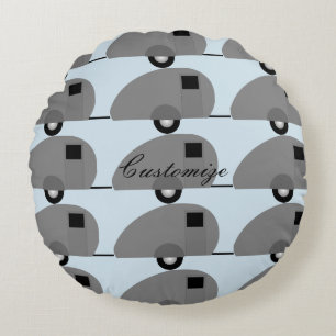 Tiny Teardrop Trailer Thunder_Cove Round Cushion