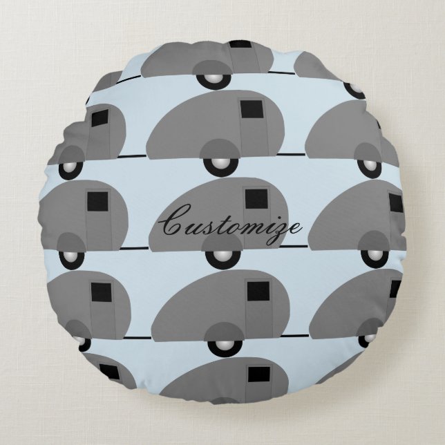 Tiny Teardrop Trailer Thunder_Cove Round Cushion (Front)
