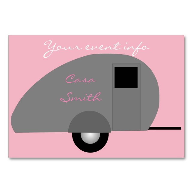 Tiny Teardrop Trailer Thunder_Cove Table Number (Front)