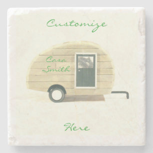 Tiny teardrop travel trailer Thunder_Cove Stone Coaster
