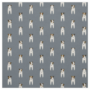 Tiny terriers Jack Russells pattern slate Fabric