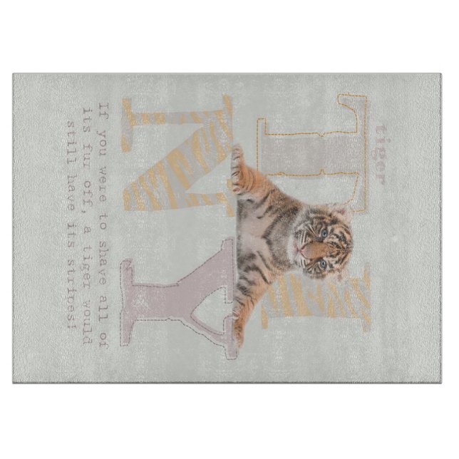 Tiny Tiger |Cute Cat Design Cutting Board (Front)
