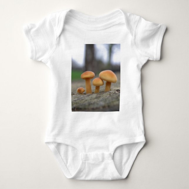 Tiny Toadstools Macro Baby Bodysuit (Front)