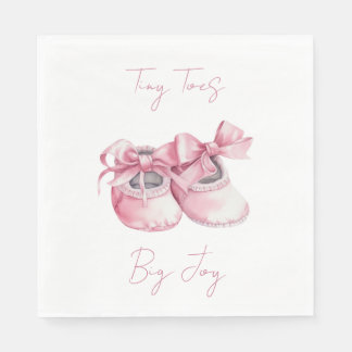 Tiny Toes. Big Joy.It's a Girl. Napkin