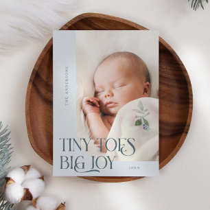 Tiny Toes Big Joy Slate Photo Birth Announcement