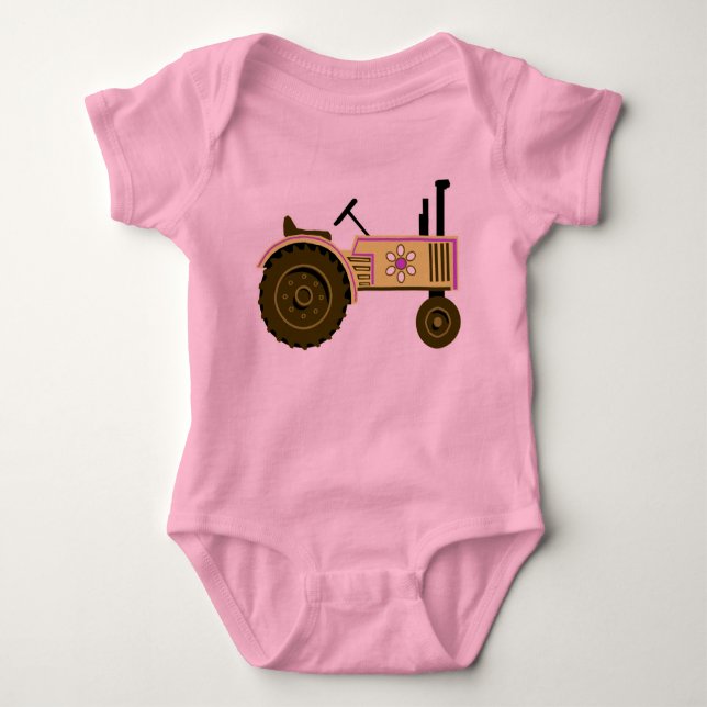 Tiny Tomboy Tractor Baby Bodysuit (Front)