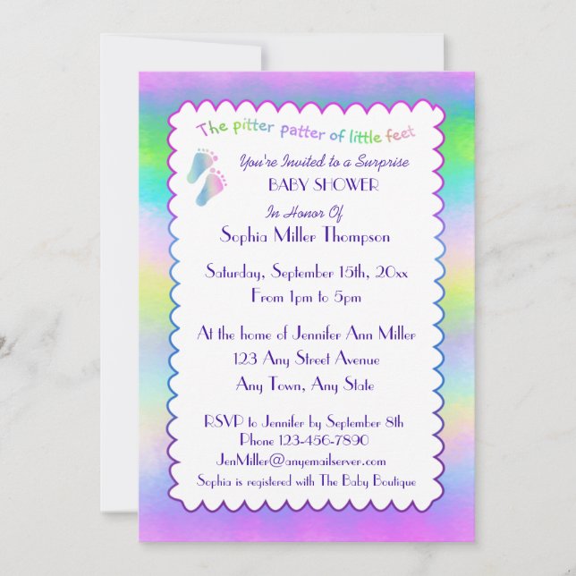 Tiny Tootsies Invitation (Front)
