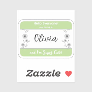 Tiny tot name label Newborn name tag announcement