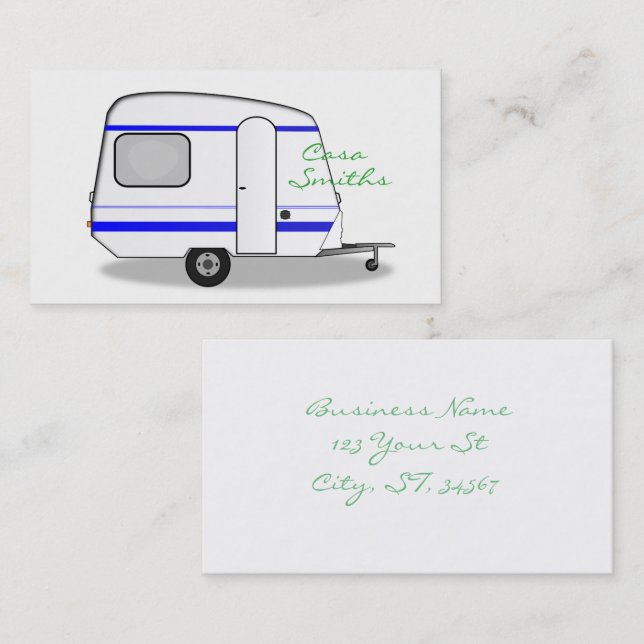 Tiny trailer gypsy caravan Thunder_Cove any colour Business Card (Front/Back)