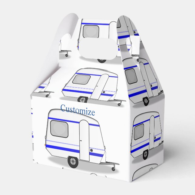 Tiny trailer gypsy caravan Thunder_Cove any colour Favour Box (Front Side)