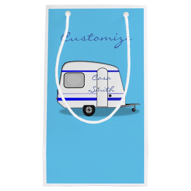 Tiny trailer gypsy caravan Thunder_Cove any colour Small Gift Bag (Front)