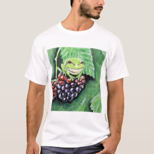 Tiny Tree Frog on a Blackberry Painting T-Shirt