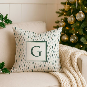 Tiny Trees Monogram Holiday Cushion