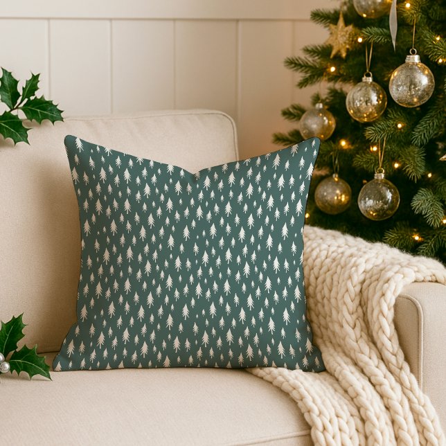 Tiny Trees Spruce Green Holiday Cushion (Creator Uploaded)
