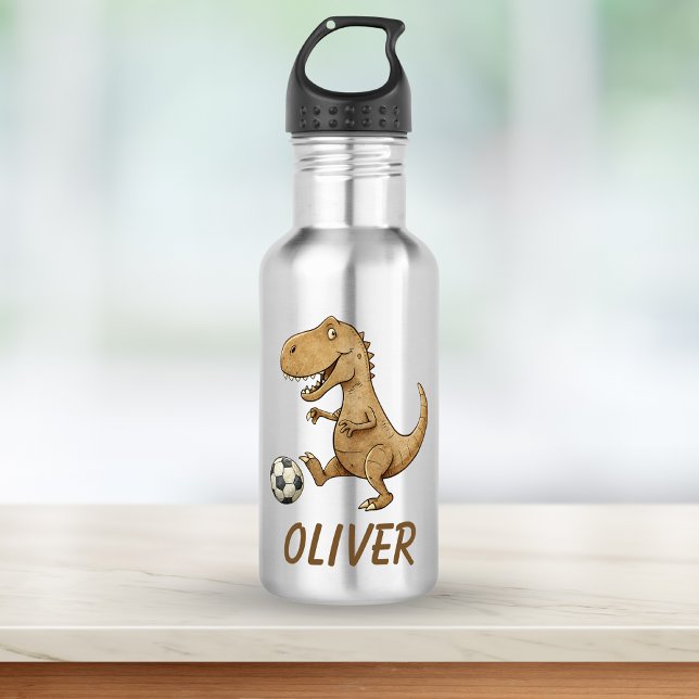 Tiny Trex Playing Soccer Personalised 532 Ml Water Bottle (Creator Uploaded)