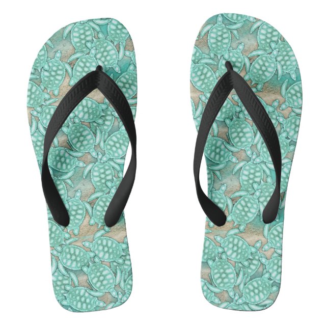 Tiny Turtles Sea and Sand ID696 Thongs (Footbed)