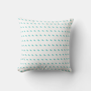 tiny  turtles teal /aqua on white  cushion