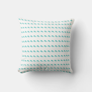 tiny  turtles teal /aqua on white PILLOW