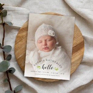 Tiny Twigs Photo Overlay Birth Announcement